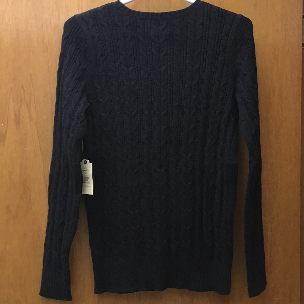 Nwt black v-neck soft touch cable knit sweater - Picture 4 of 4